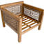 Haven Blonde Acacia Wood with Natural Canvas Cushions Patio Armchair