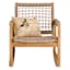 Haven Blonde Acacia Wood & Tan Rope Rocking Patio Chair