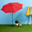 Red Crank & Tilt Round Patio Umbrella, 7.5'