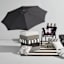 Black Crank & Tilt Round Patio Umbrella, 7.5'