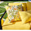 Butter Yellow Canvas Outdoor Corded Back Cushion