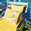 Butter Yellow Canvas Square Outdoor Throw Pillow, 16"