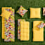Butter Yellow Canvas Square Outdoor Throw Pillow, 16"