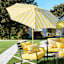 Honeybloom Premium Yellow Stripe Round Patio Umbrella, 9'