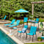 Blue Flower Crank & Tilt Round Patio Umbrella, 7.5'