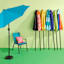 Blue Flower Crank & Tilt Round Patio Umbrella, 7.5'