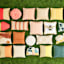 Yellow Color Block Square Outdoor Throw Pillow, 18"