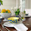 Navy & Yellow Lemon Print Bowl, 6"