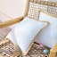 2-Pack White Jute Trim Outdoor Throw Pillow, 18"