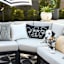 2-Pack White Jute Trim Outdoor Throw Pillow, 18"