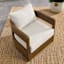 Oakes Driftwood Finish Acacia Wood with Ash Cushions Swivel Patio Armchair