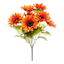 Orange Sunflower Bush, 17"