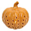 Yellow Ceramic Pumpkin with LED Light, 5"