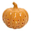 Yellow Ceramic Pumpkin with LED Light, 5"