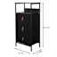 Sean 3-Drawer Storage Tower with Shelf USB, Black
