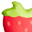 Strawberry Shaped Outdoor Throw Pillow, 20x13.5