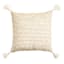 Found & Fable Natural Textured Outdoor Throw Pillow with Tassels, 18"