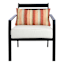 Rust & Natural Block Stripe Outdoor Lumbar Throw Pillow with Tassels, 14x22