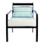 Honeybloom Aqua Blue Textured Stripe Outdoor Lumbar Throw Pillow, 14x20