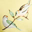 Honeybloom Yellow Birds Square Outdoor Throw Pillow, 16"