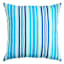 Blue Multicolor Striped Square Outdoor Throw Pillow, 18"