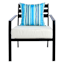 Blue Multicolor Striped Square Outdoor Throw Pillow, 18"