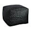 Crosby St. Black Hermosa Outdoor Pouf, 20"