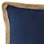 2-Pack Navy Jute Trim Outdoor Throw Pillow, 18"