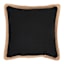 2-Pack Black Jute Trim Outdoor Throw Pillow, 18"