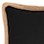 2-Pack Black Jute Trim Outdoor Throw Pillow, 18"