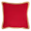 2-Pack Red Jute Trim Outdoor Throw Pillow, 18"