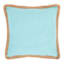2-Pack Canal Blue Jute Trim Outdoor Throw Pillow, 18"