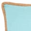 2-Pack Canal Blue Jute Trim Outdoor Throw Pillow, 18"
