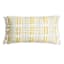 Honeybloom Yellow & White Stitch Woven Lumbar Outdoor Throw Pillow, 14x24