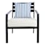 Honeybloom Dark Blue Rope Stripe Woven Outdoor Throw Pillow, 18"