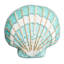 Honeybloom Shaped Sea Shell Outdoor Throw Pillow, 13"