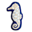 Honeybloom Seahorse Shaped Outdoor Throw Pillow, 18x9