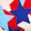 Patriotic Stars Outdoor Lumbar Throw Pillow, 14x20