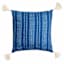 Honeybloom Dark Blue Stripe with Tassels Outdoor Throw Pillow, 18"