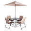 Fairport 6-Piece Brown Wicker & Bronze Metal Patio Dining Set