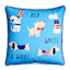 Sunny Club Patriotic Red & White & Woof Pillow with Piping
