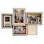 5-Opening Black & Natural Wood Beaded Collage Wall Frame, 19x13