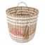 Pink Paper Round Storage Basket, Medium