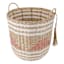 Pink Paper Round Storage Basket, Medium