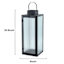 Black Metal Lantern with Ribbed Glass, 21"