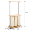 REAL SIMPLE Rolling Triple Laundry Sorter Station with Clothing Rack