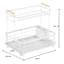 REAL SIMPLE White Dish Rack with Acacia Wooden Handles