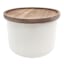 REAL SIMPLE Stackable White Ceramic Canister with Acacia Wood Lid, 3.2cup