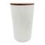 REAL SIMPLE White Ceramic Canister with Acacia Wood Lid, 70oz