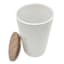 REAL SIMPLE White Ceramic Canister with Acacia Wood Lid, 70oz